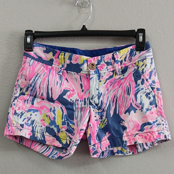 Lilly Pulitzer Pants - Lilly Pulitzer Callahan Pink and Blue Jean Shorts 00